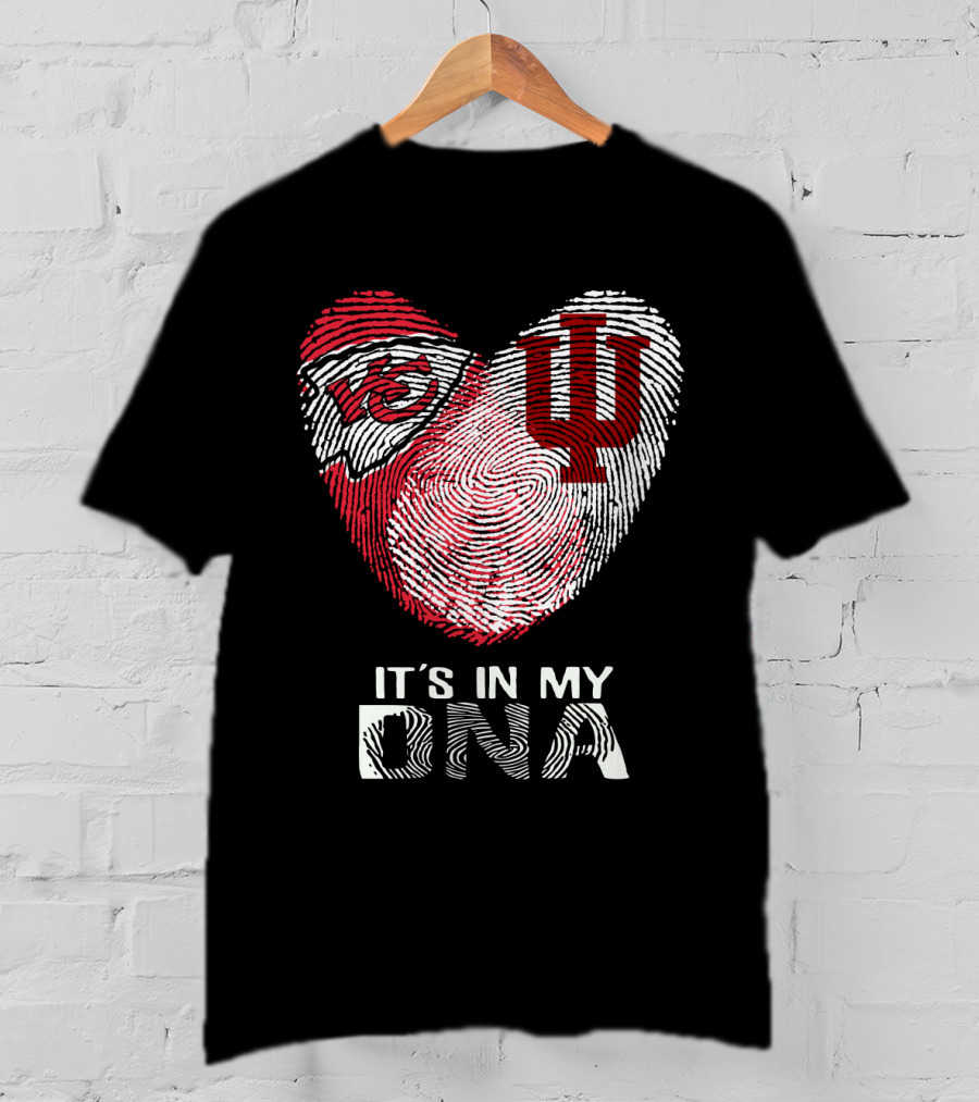 Chiefs Hoosiers It's In My DNA Heart Fingerprint T-Shirt