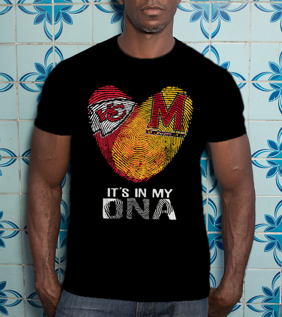 Chiefs Maryland Heart It's In My DNA Fingerprint T-Shirt