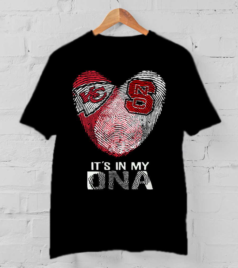 Chiefs NC State It's In My DNA Fingerprint Heart T-Shirt
