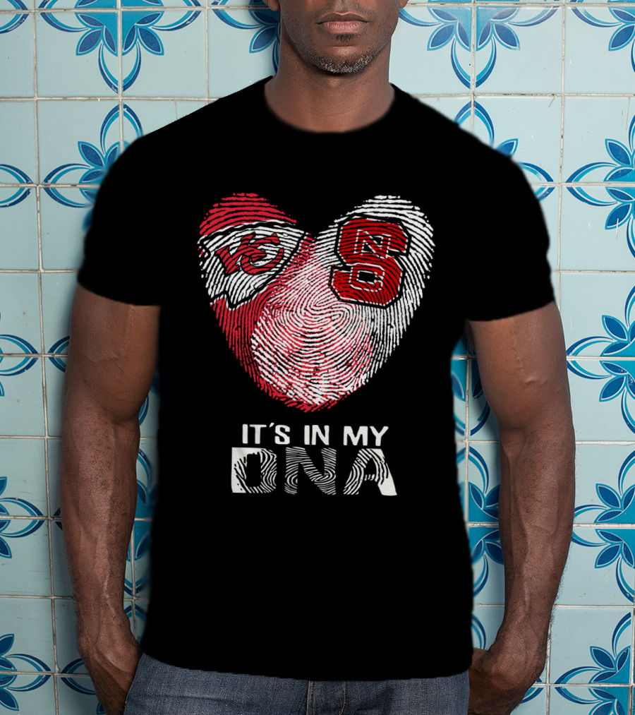 Chiefs NC State It's In My DNA Fingerprint Heart T-Shirt