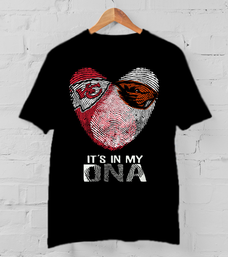 Chiefs Beavers It's In My DNA Heart Fingerprint T-Shirt