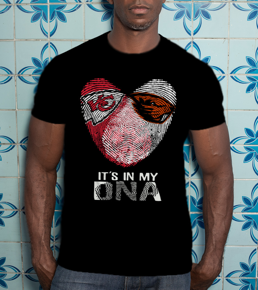 Chiefs Beavers It's In My DNA Heart Fingerprint T-Shirt
