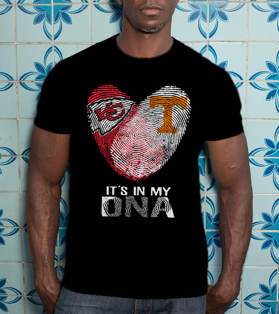 Chiefs Tennessee It's In My DNA Heart Fingerprint T-Shirt