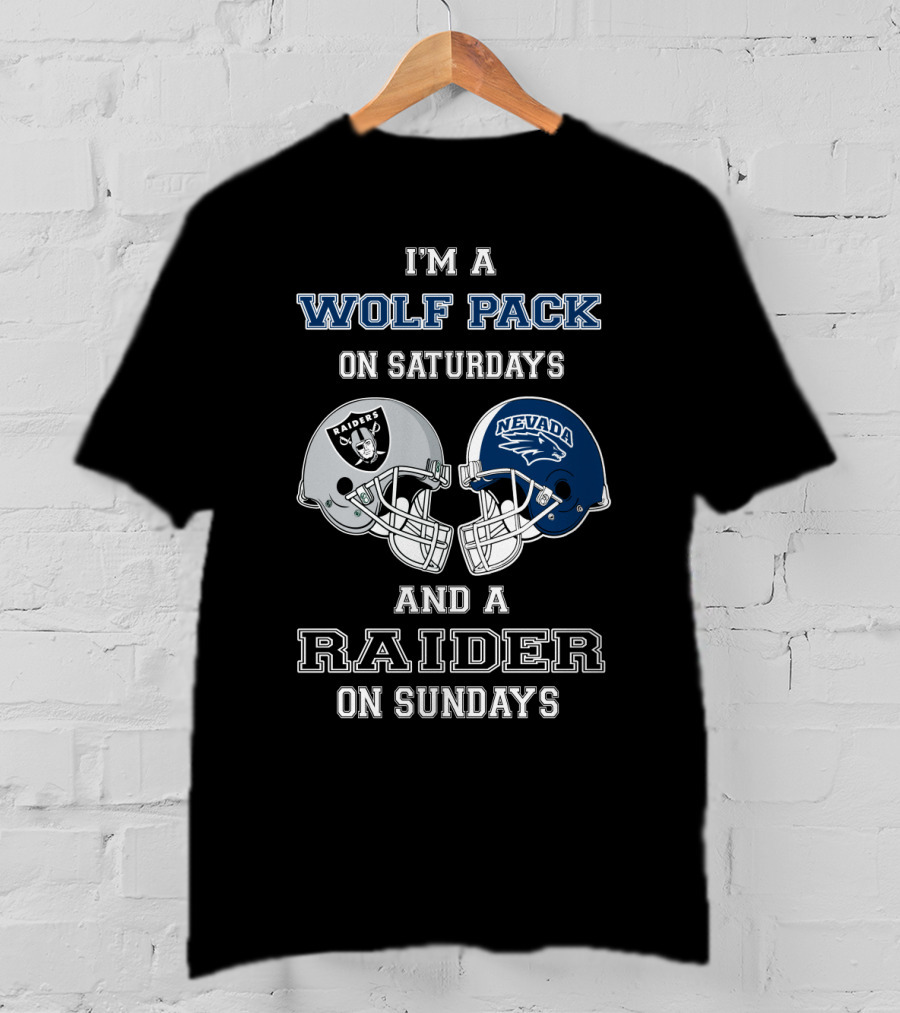 I'm A Wolf Pack On Saturdays And A Raider On Sundays T-Shirt