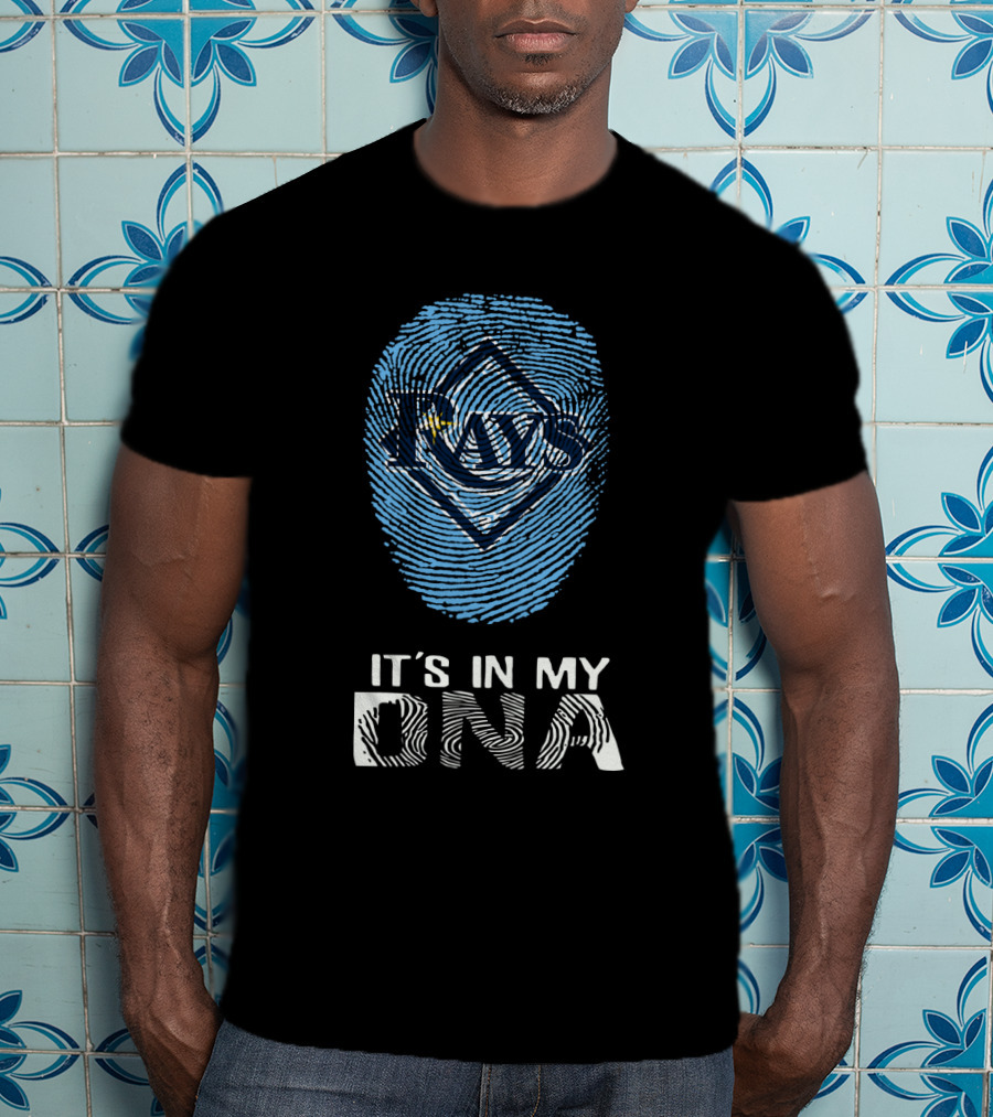 Rays It's In My DNA Fingerprint Pattern Blue T-Shirt