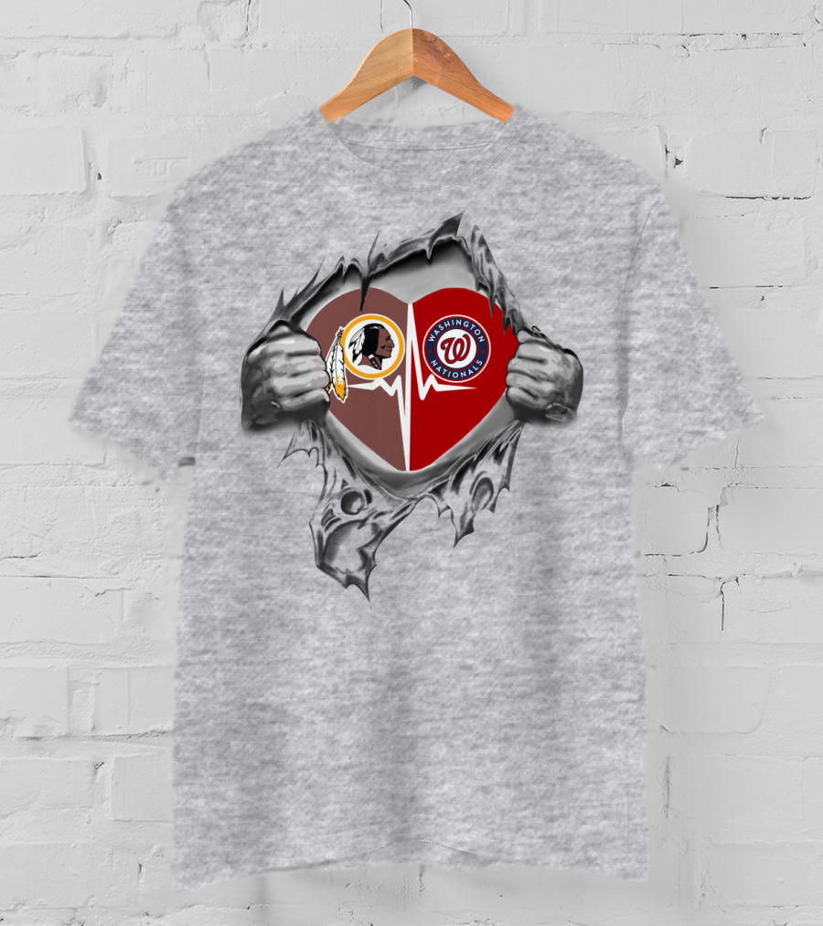 Redskins Nationals Heartbeat Love T-Shirt