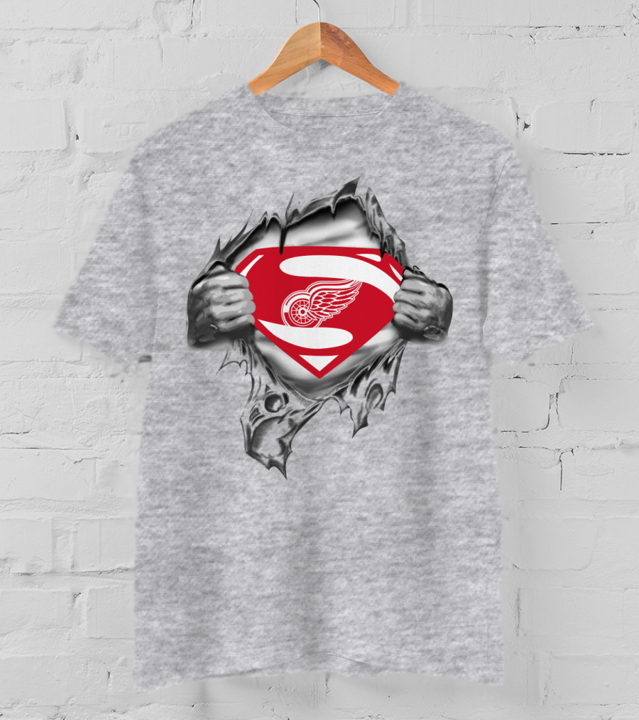 Detroit Red Wings Superman Logo Fusion T-Shirt