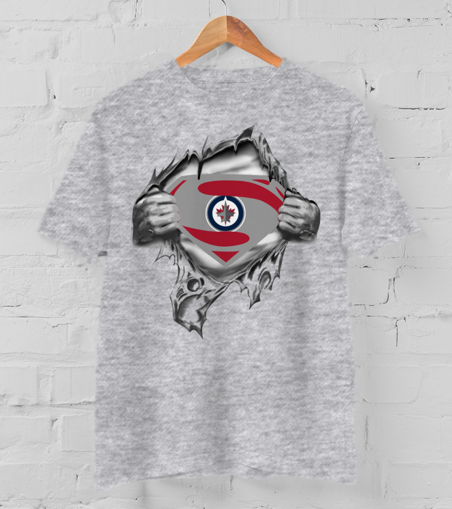 Winnipeg Jets Superman Logo Peel T-Shirt