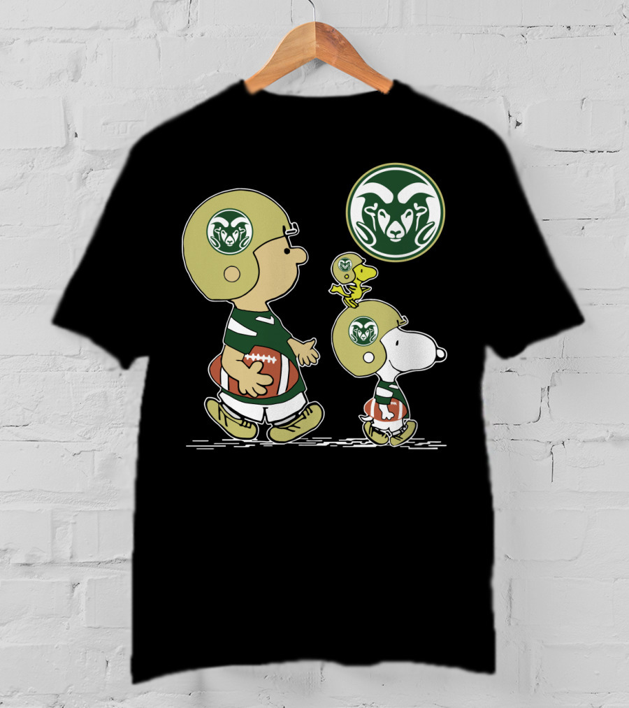 Colorado State Rams Snoopy And Woodstock Football Helmets T-Shirt