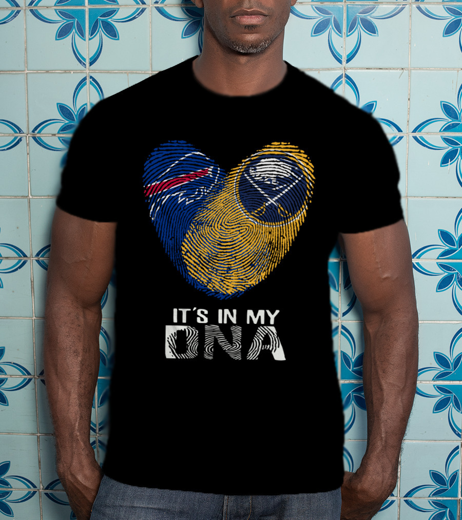 Buffalo Bills Sabres It's In My DNA Fingerprint Heart T-Shirt