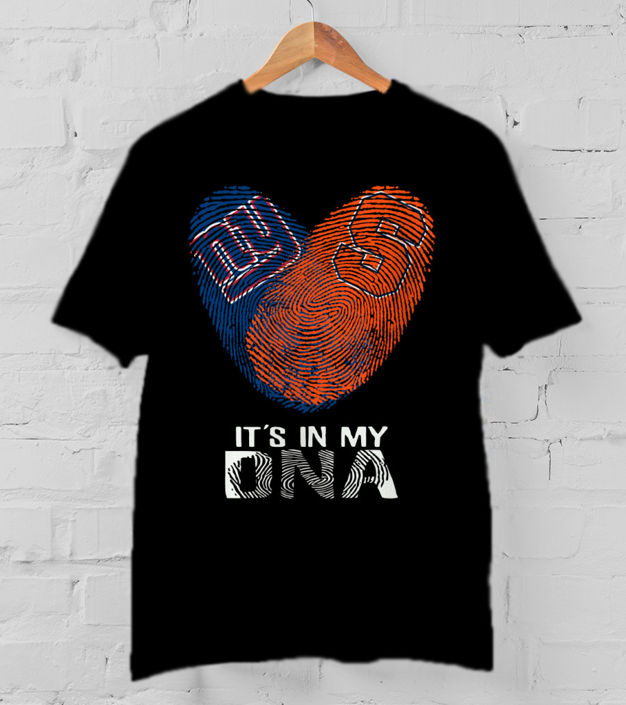 Giants Syracuse It's In My DNA Fingerprint Heart T-Shirt