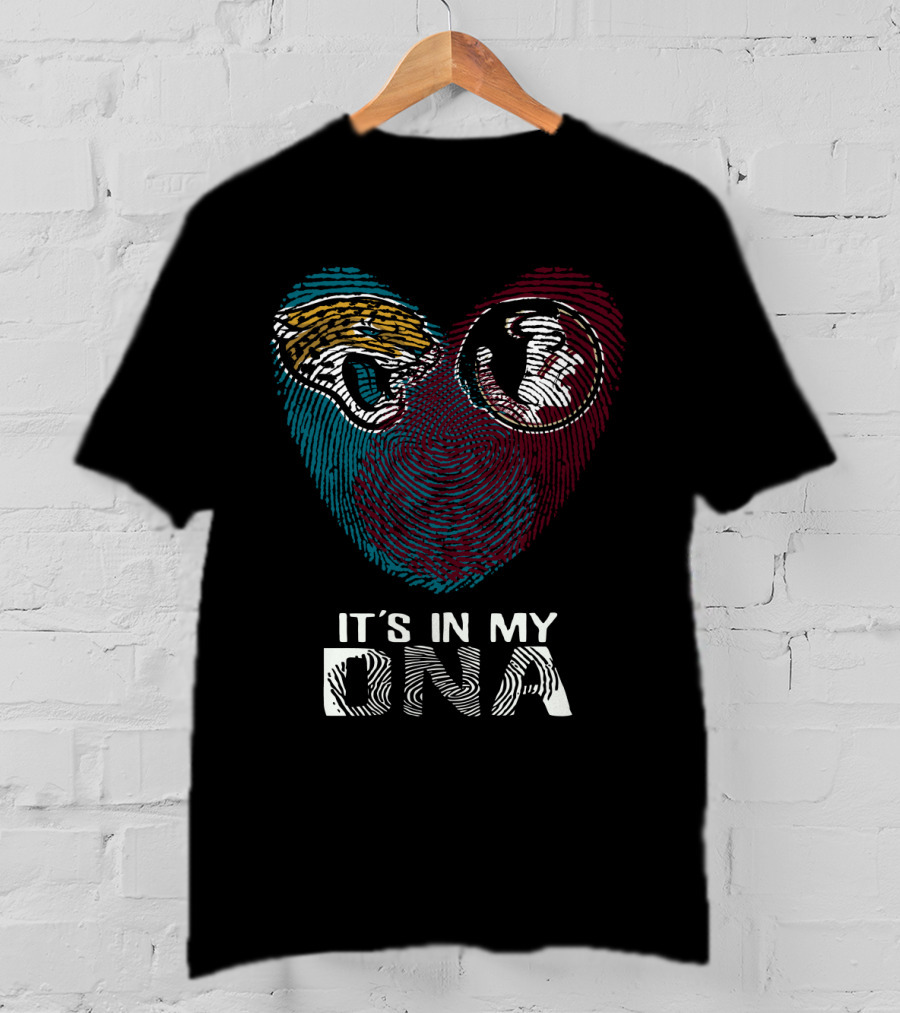 Jaguars Seminoles It's In My DNA Fingerprint Heart T-Shirt