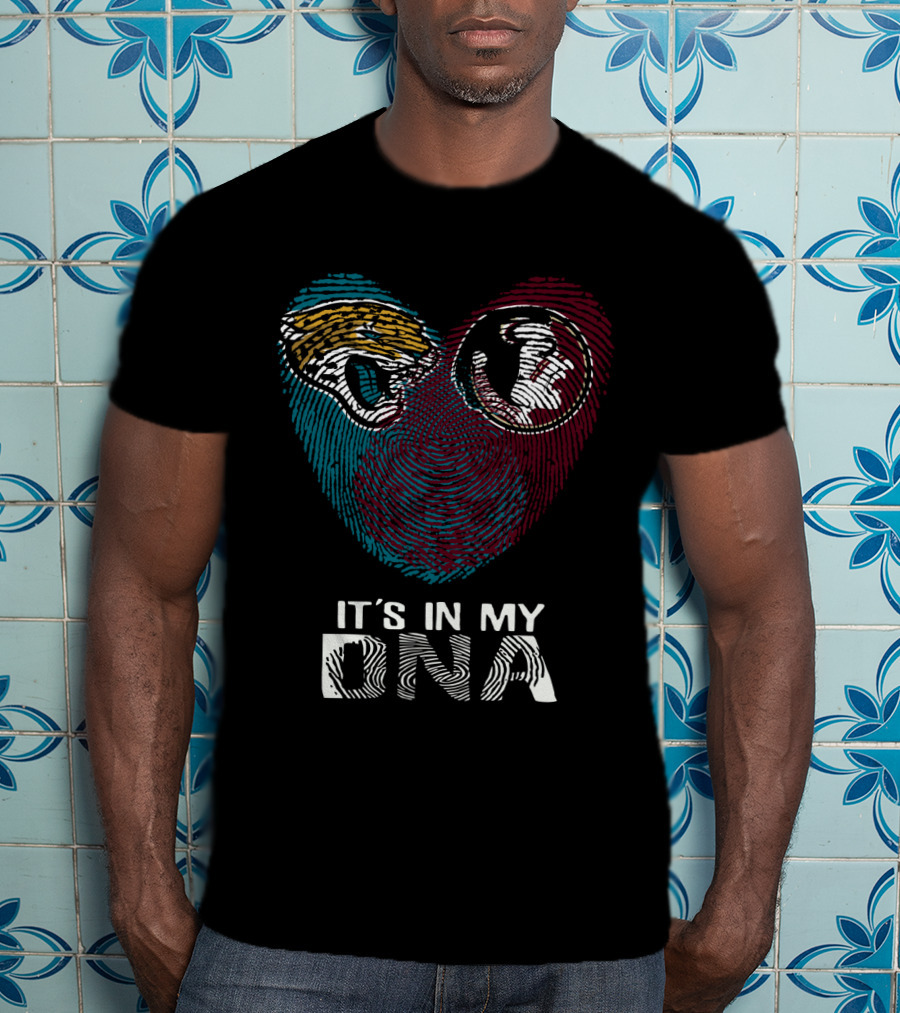 Jaguars Seminoles It's In My DNA Fingerprint Heart T-Shirt