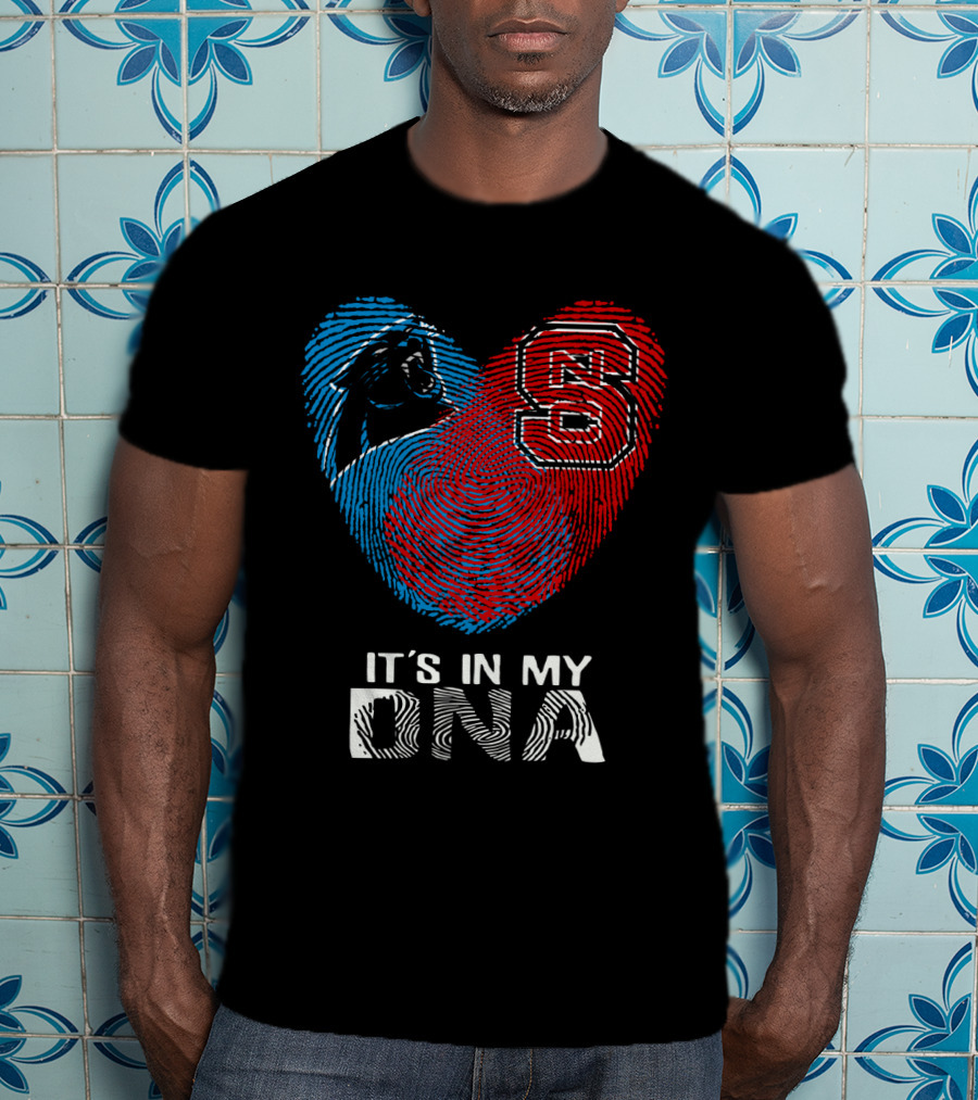 Panthers NC State It's In My DNA Fingerprint Heart T-Shirt