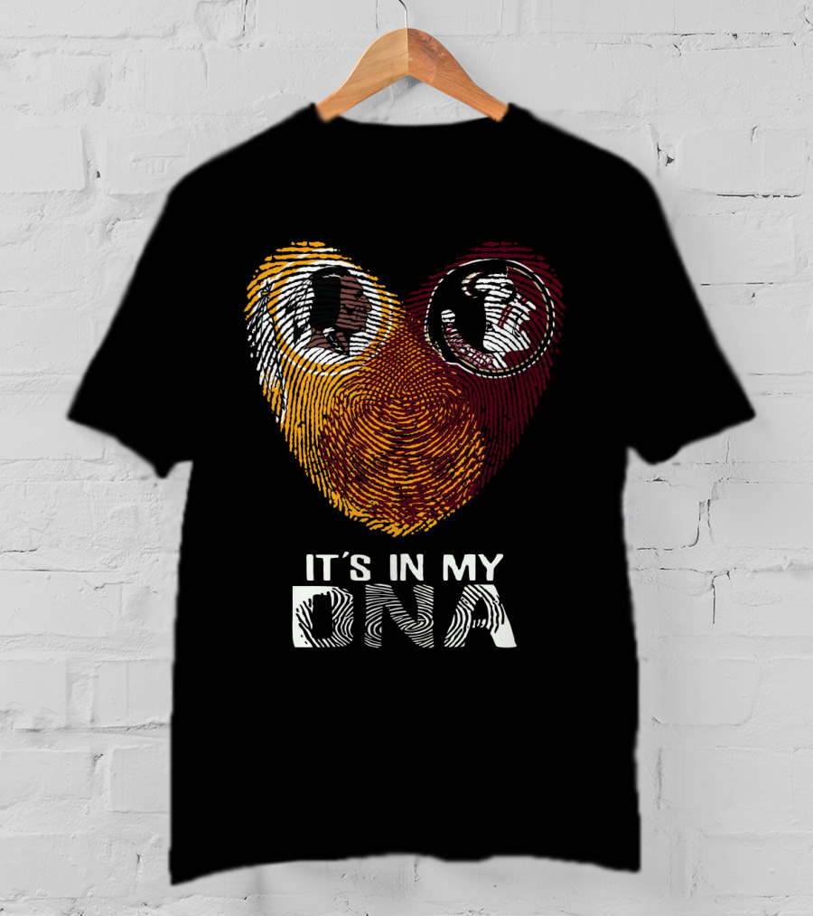 Redskins Seminoles It's In My Dna Fingerprint Logos T-Shirt