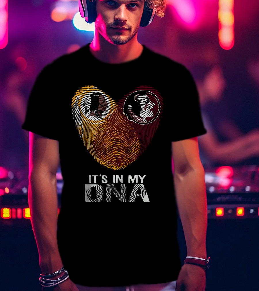 Redskins Seminoles It's In My Dna Fingerprint Logos T-Shirt