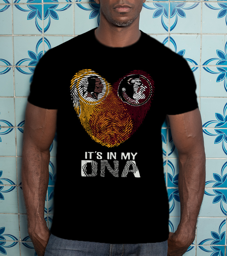 Redskins Seminoles It's In My Dna Fingerprint Logos T-Shirt