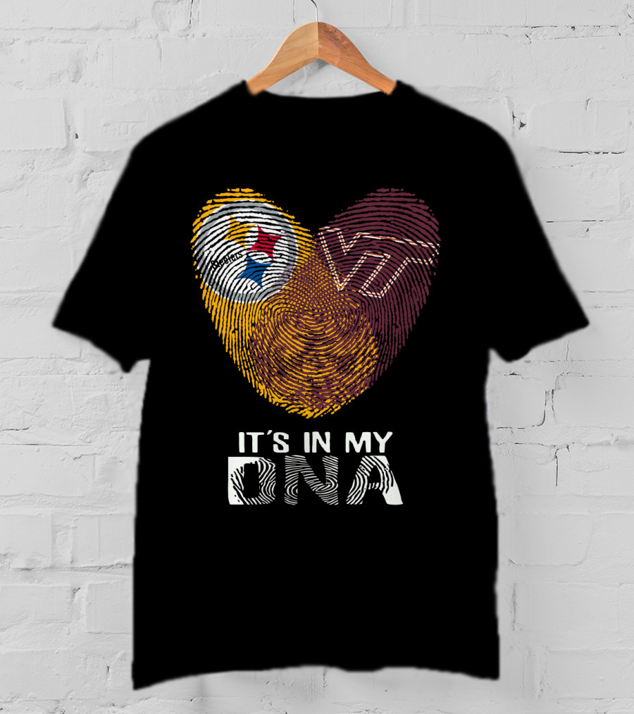 Steelers VT It's In My DNA Fingerprint Heart T-Shirt
