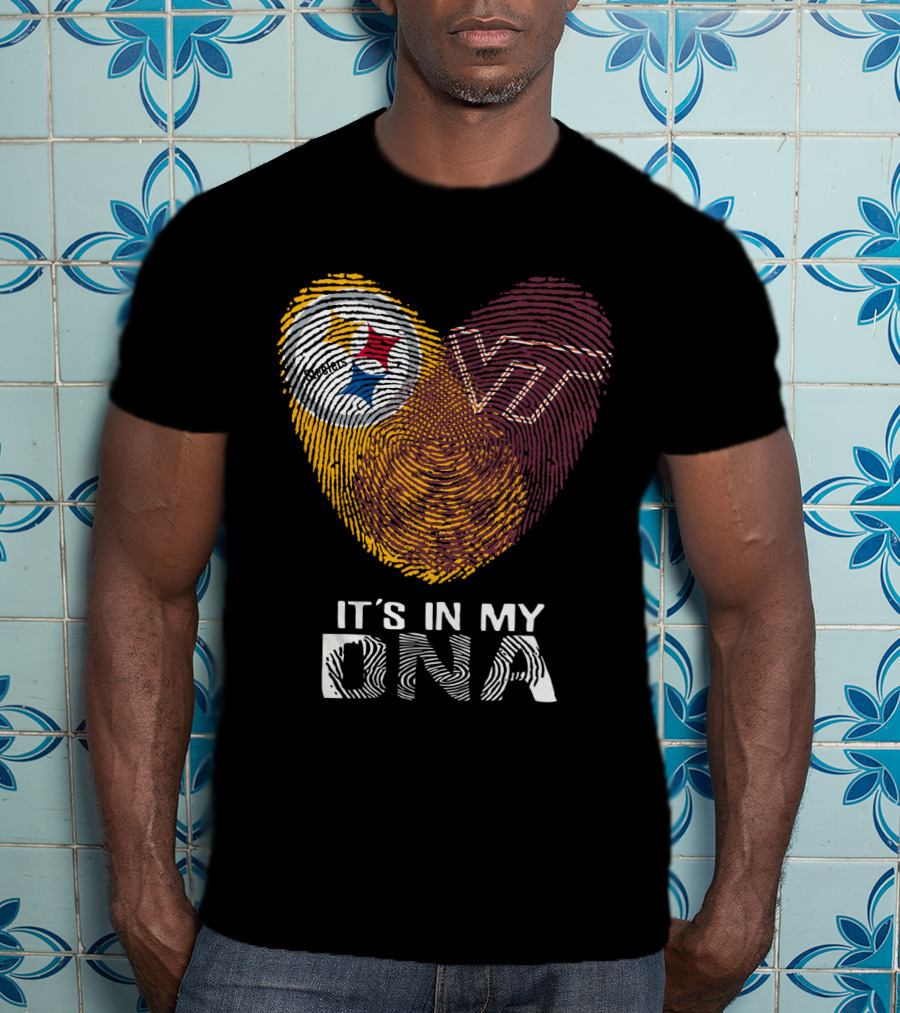 Steelers VT It's In My DNA Fingerprint Heart T-Shirt