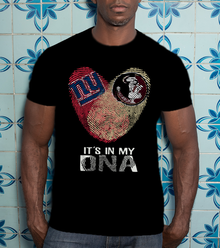 Giants Seminoles It's In My DNA Fingerprint Heart T-Shirt