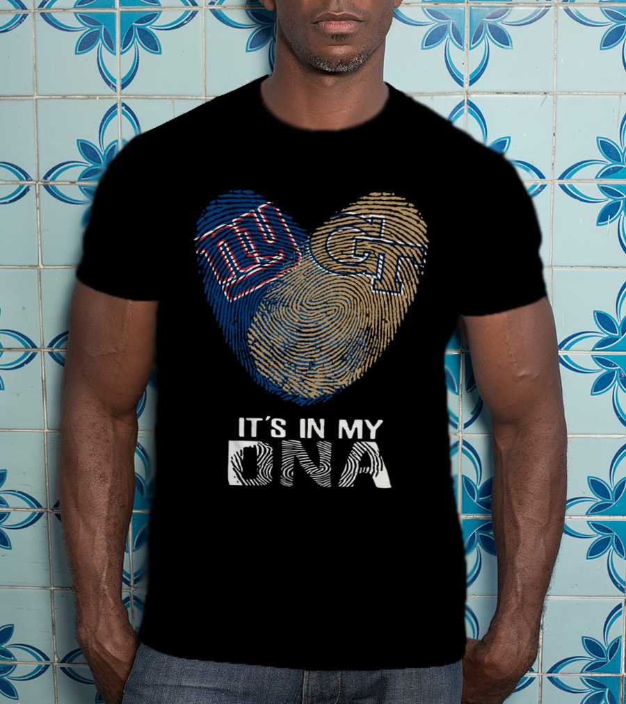Ny Giants Gt It's In My DNA Fingerprint Heart T-Shirt