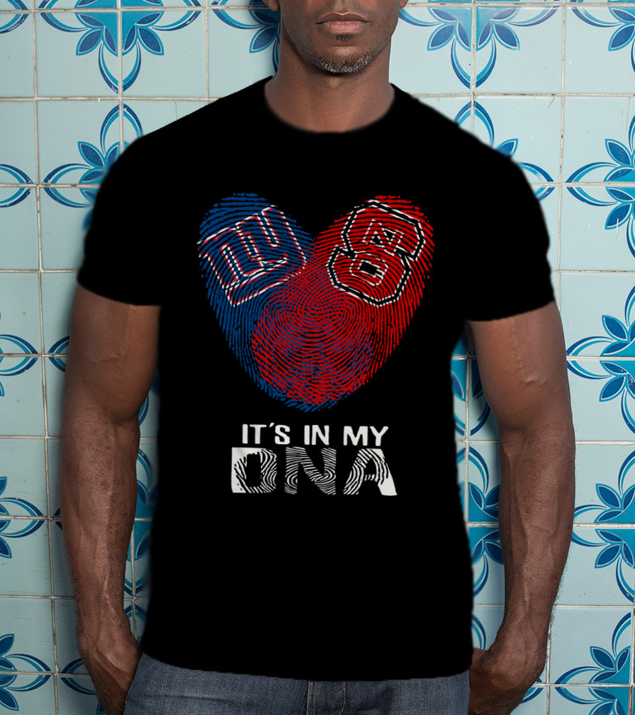 Giants NC State It's In My DNA Fingerprint Heart T-Shirt