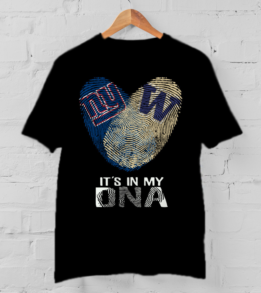 Giants Huskies It's In My DNA Fingerprint T-Shirt