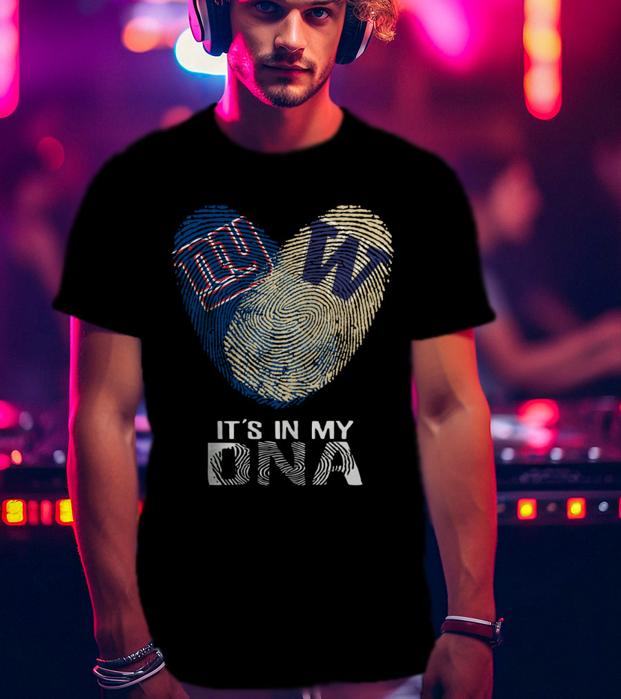 Giants Huskies It's In My DNA Fingerprint T-Shirt