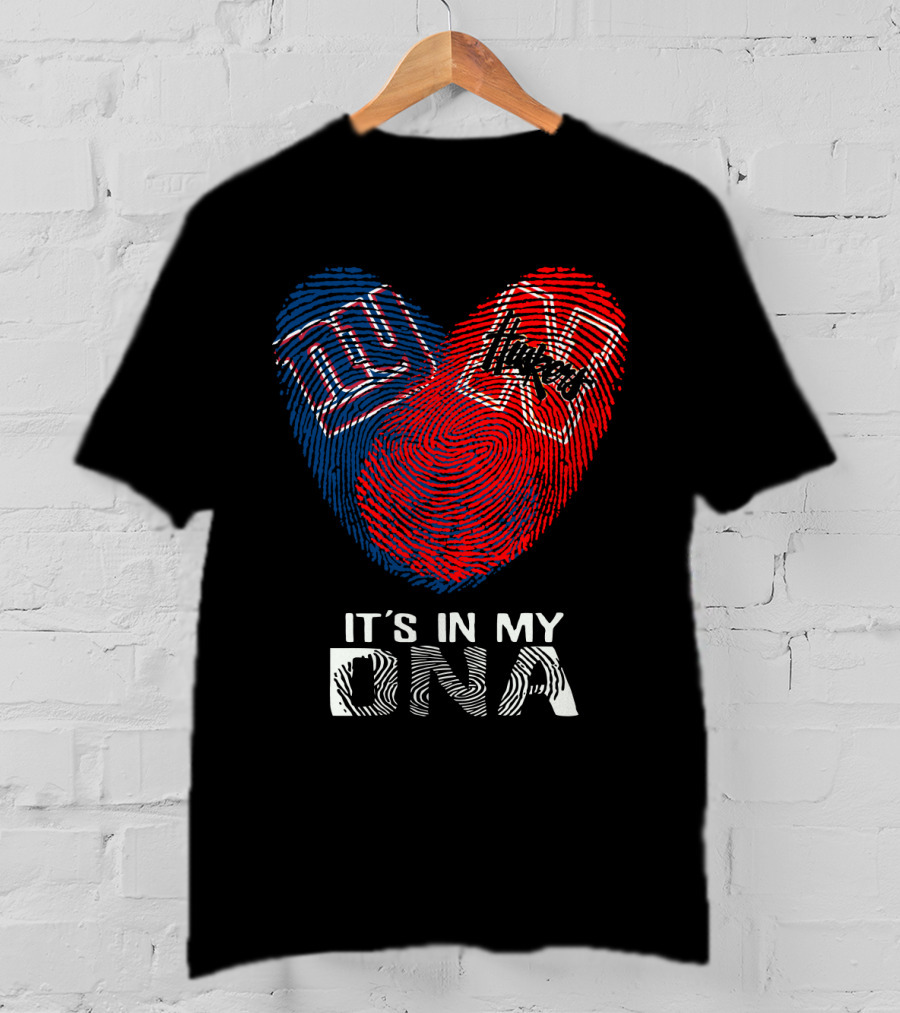 Giants Huskers It's In My DNA Fingerprint Heart T-Shirt