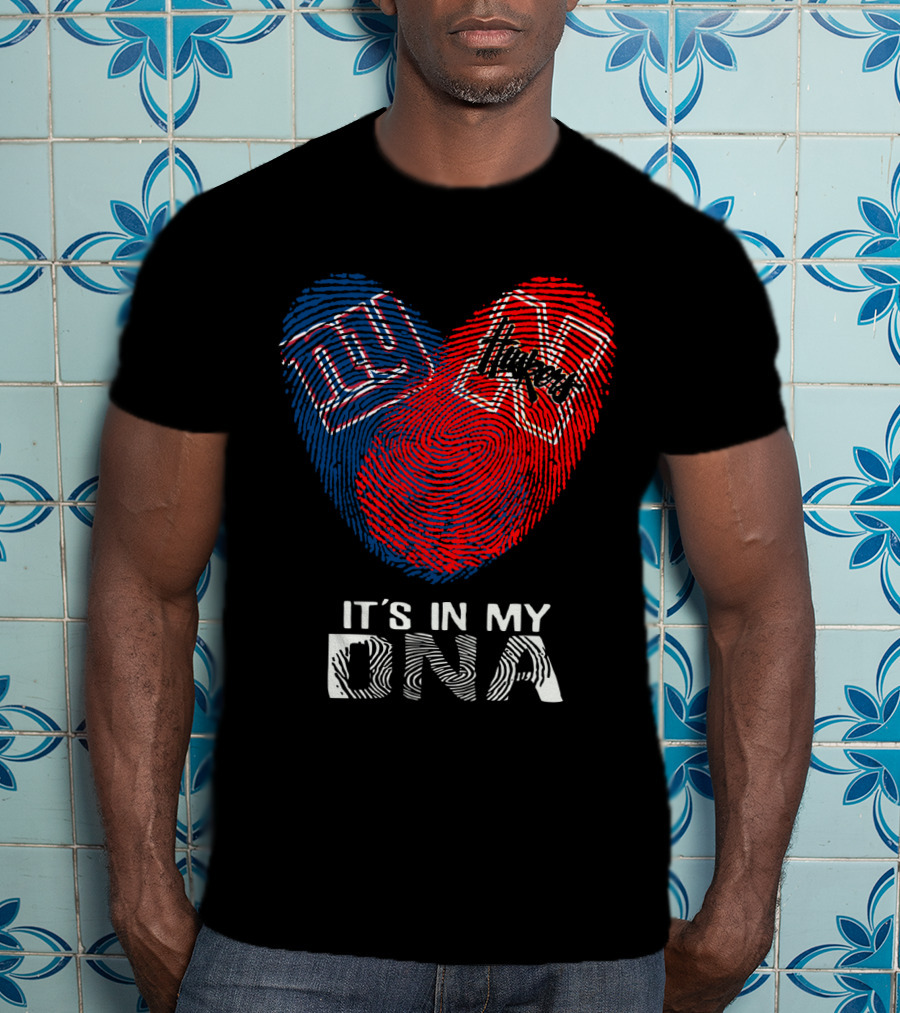 Giants Huskers It's In My DNA Fingerprint Heart T-Shirt