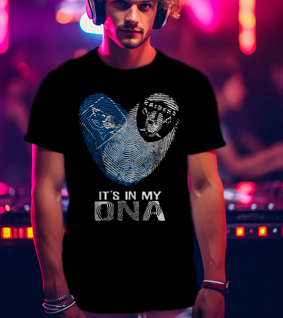 Raiders Duke It's In My DNA Fingerprint Heart T-Shirt
