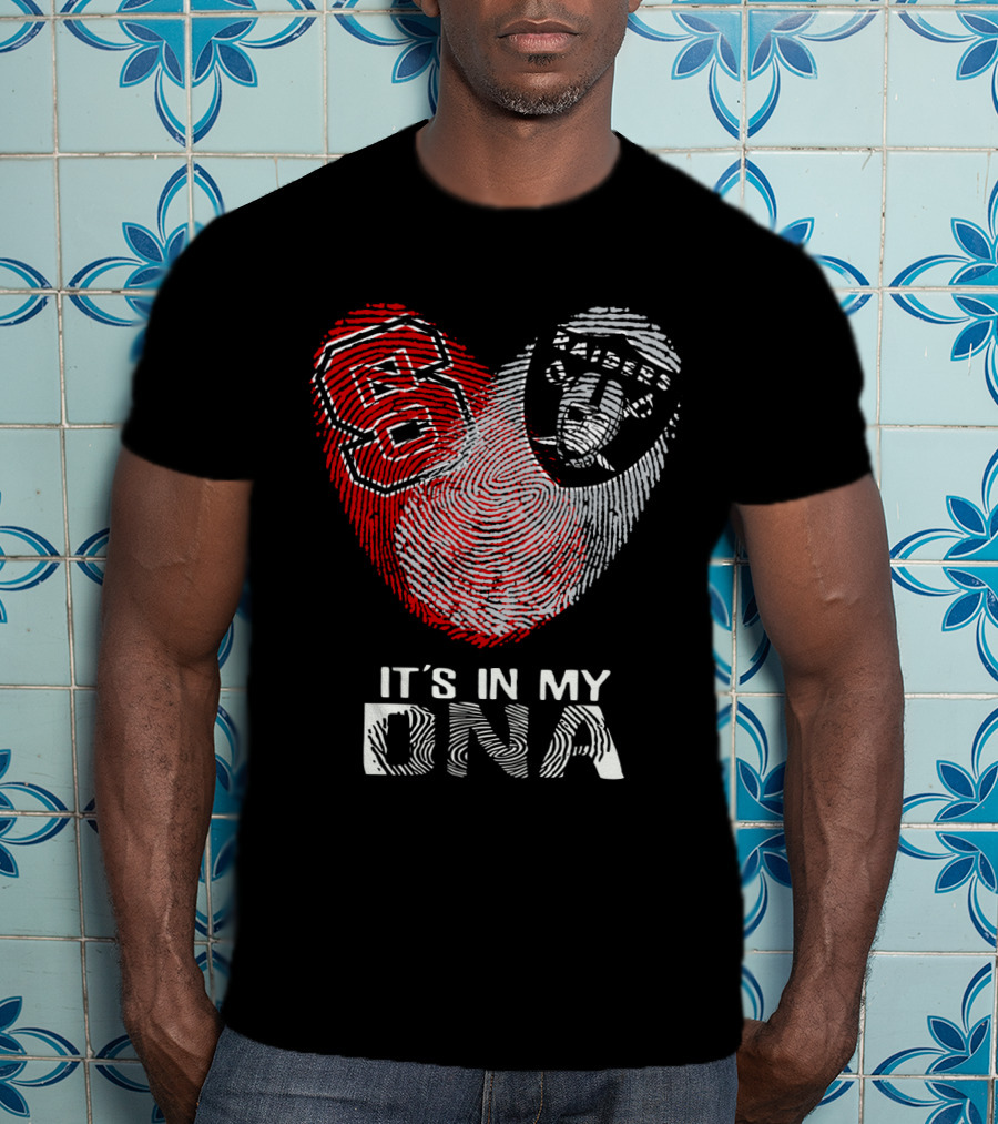 Raiders NC State It's In My DNA Fingerprint Heart T-Shirt