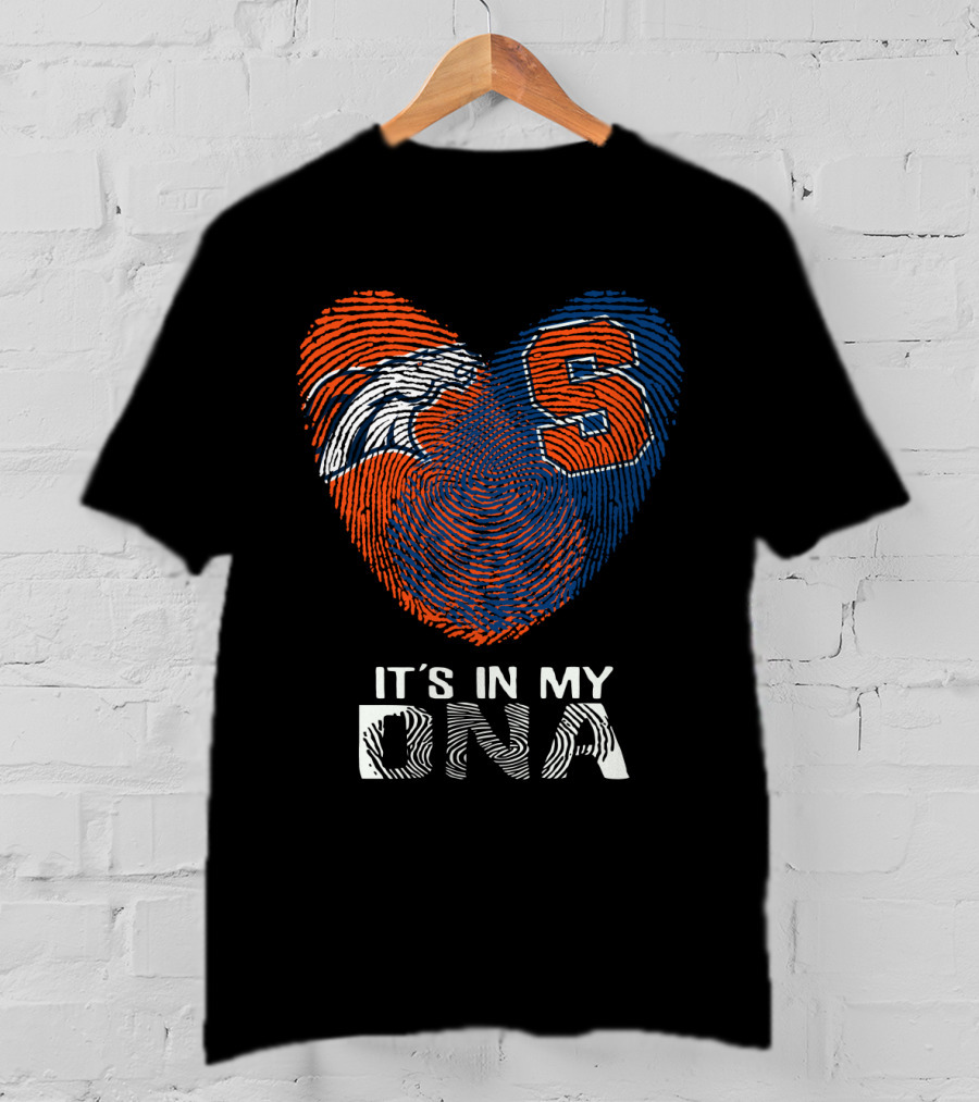 Broncos Syracuse Fingerprint Heart It's In My DNA T-Shirt