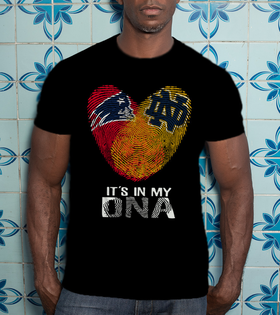 Patriots Notre Dame It's In My DNA Fingerprint Heart T-Shirt