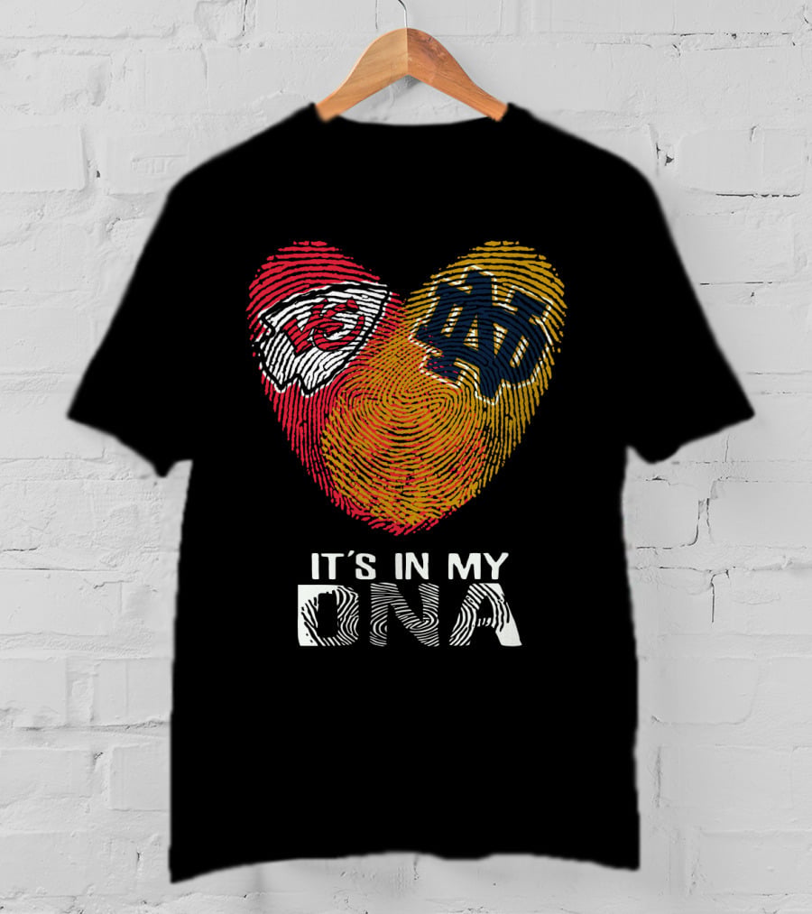 Chiefs Notre Dame It's In My DNA Fingerprint Heart T-Shirt