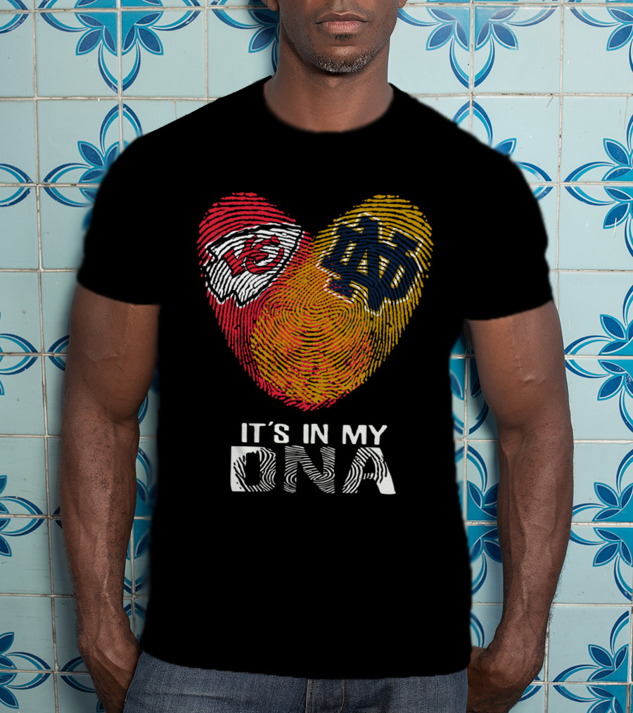 Chiefs Notre Dame It's In My DNA Fingerprint Heart T-Shirt