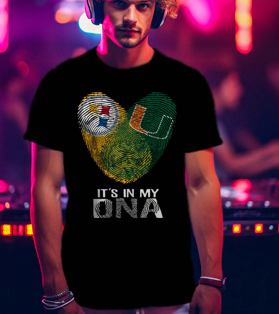 Steelers Hurricanes It's In My DNA Fingerprint T-Shirt