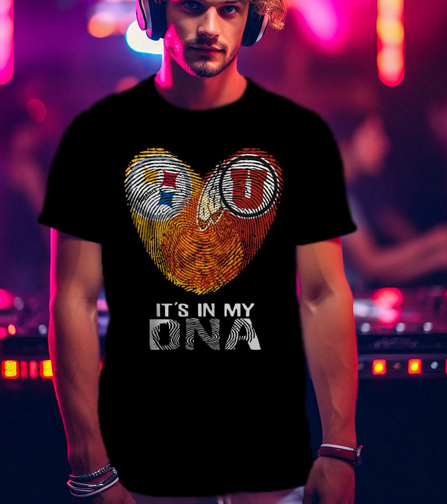 Steelers Utah Utes Fingerprint It's In My DNA T-Shirt