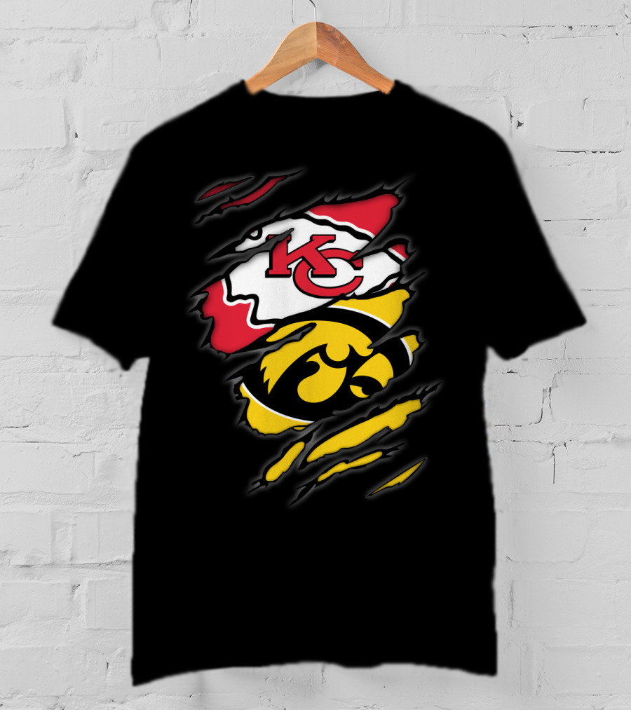 Chiefs Iowa Hawkeyes Kc Logo Fusion T-Shirt