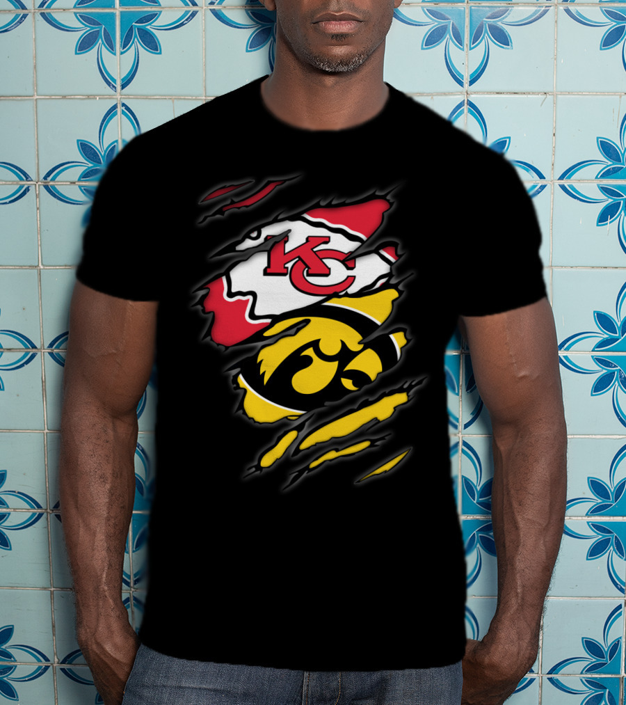 Chiefs Iowa Hawkeyes Kc Logo Fusion T-Shirt