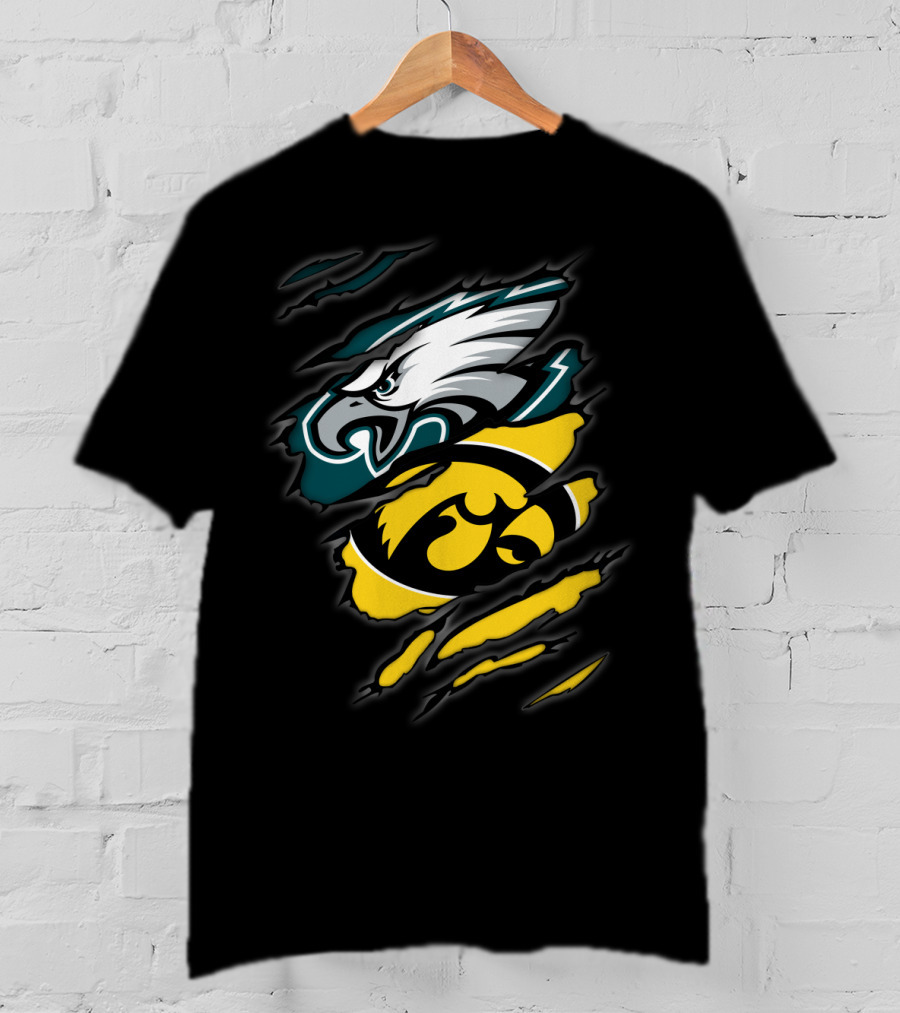 Eagles Iowa Hawkeyes Logo Mashup T-Shirt