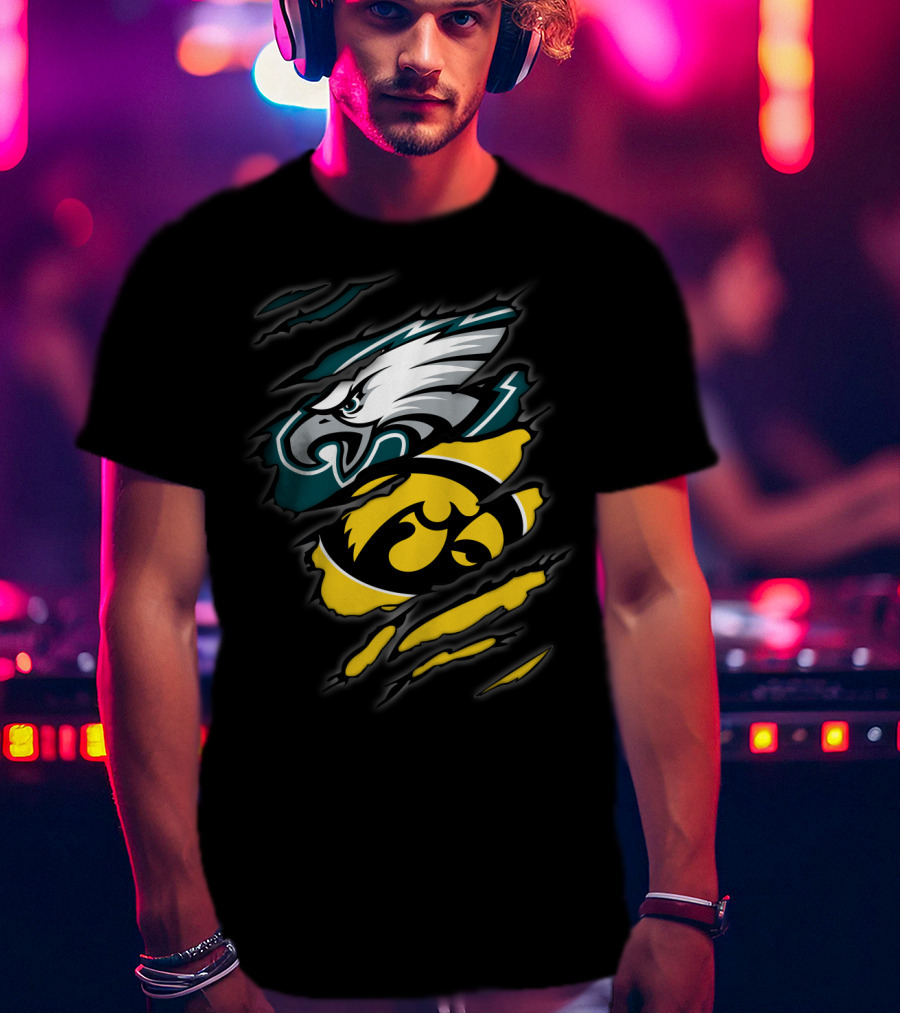 Eagles Iowa Hawkeyes Logo Mashup T-Shirt