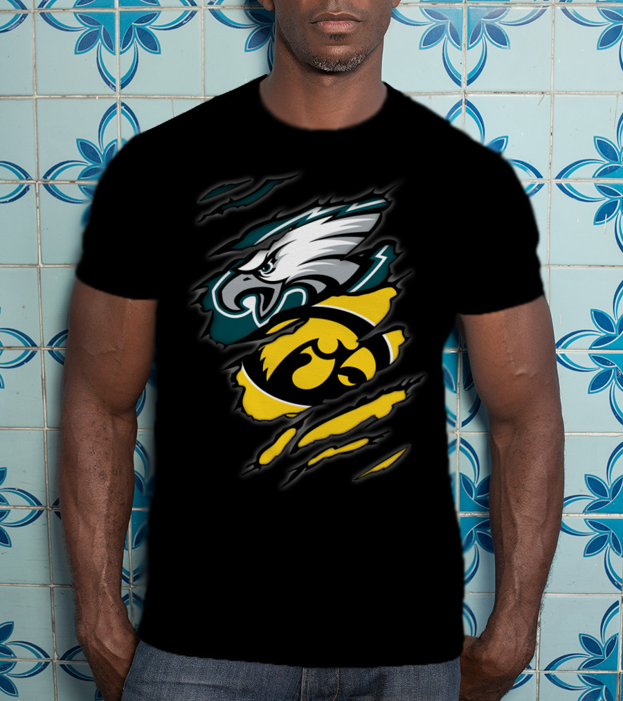 Eagles Iowa Hawkeyes Logo Mashup T-Shirt