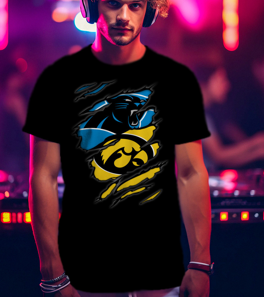 Carolina Panthers Iowa Hawkeyes Crossover T-Shirt