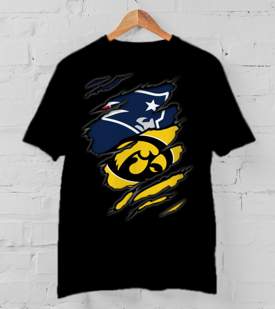 Patriots Iowa Hawkeyes Football Crossover Fan T-Shirt