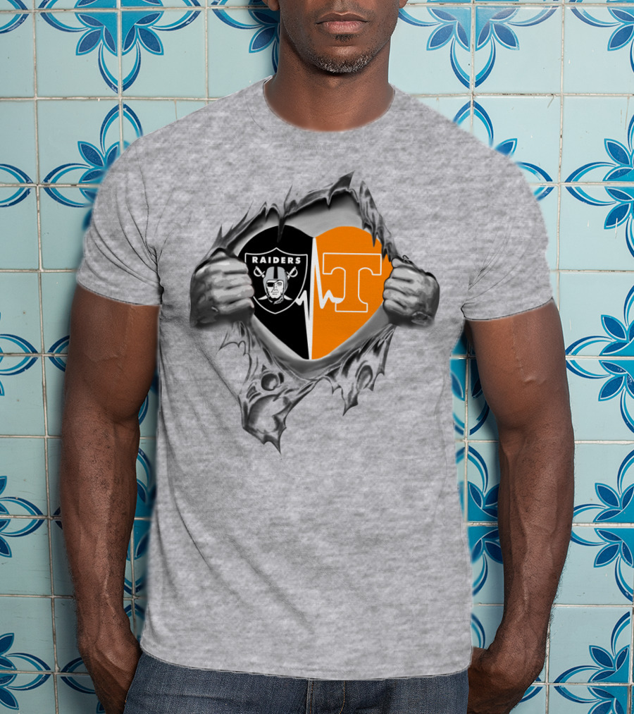Raiders Tennessee Heartbeat Iconic Dual Loyalty Fan Passion T-Shirt