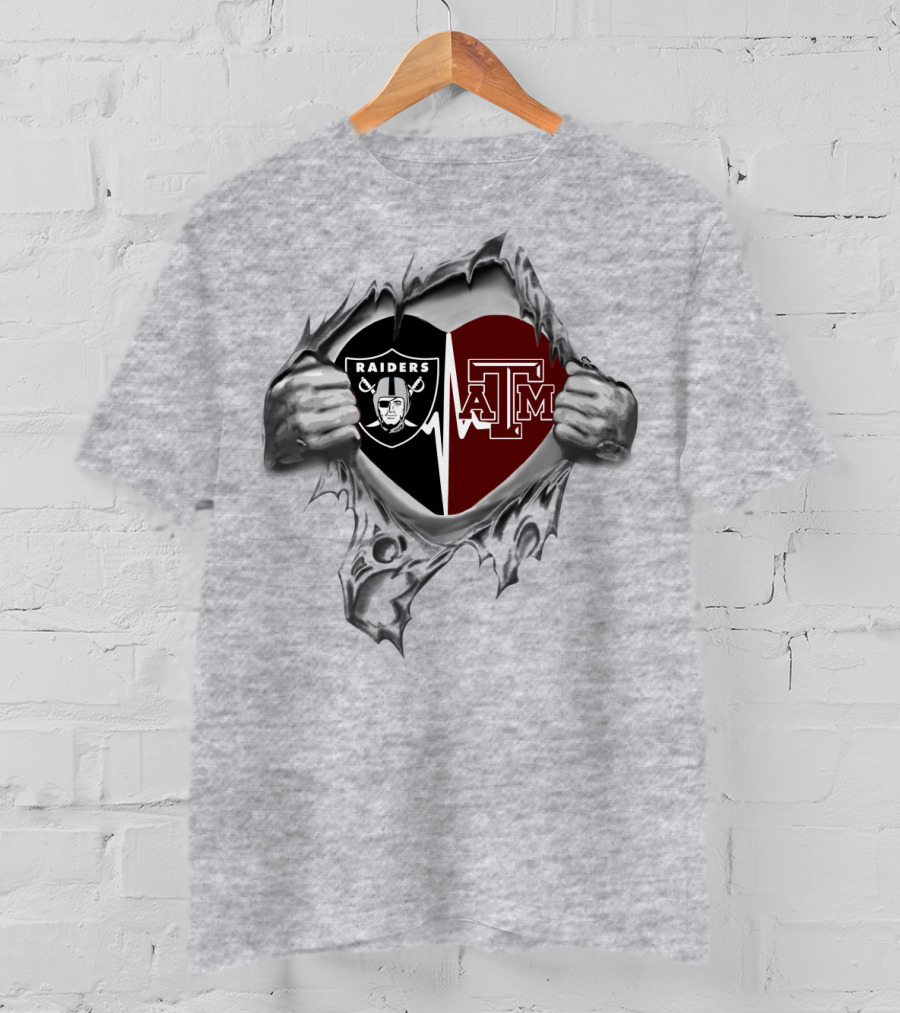 Raiders Aggies Heart Hands T-Shirt