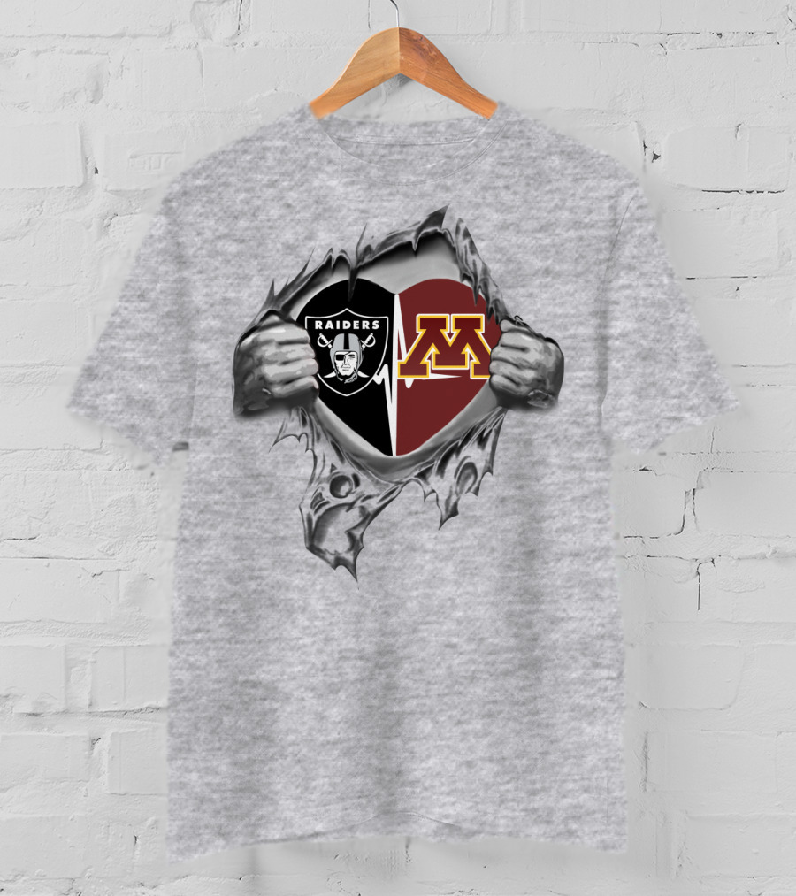 Raiders Minnesota M Heart Split T-Shirt