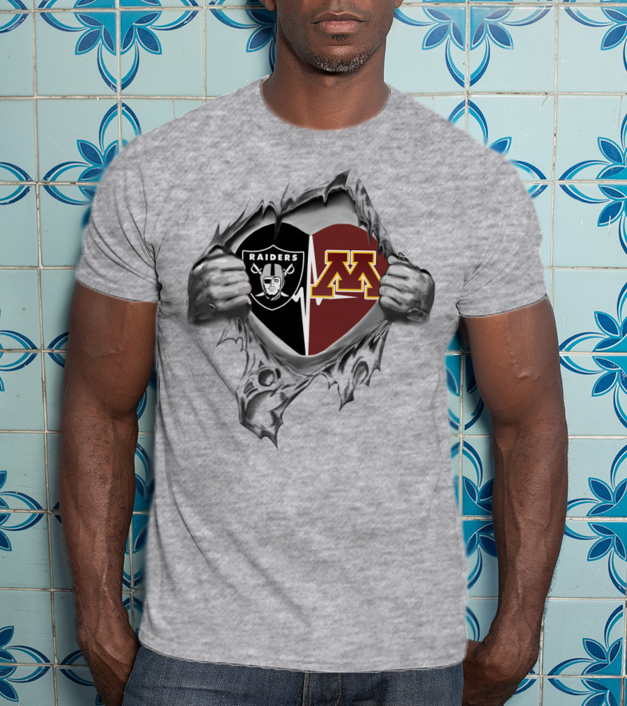 Raiders Minnesota M Heart Split T-Shirt