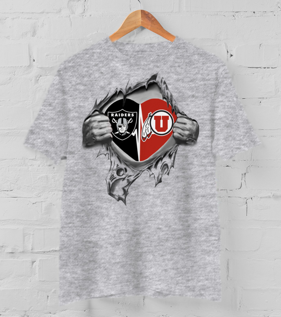 Raiders Utah Utes Split Heart T-Shirt